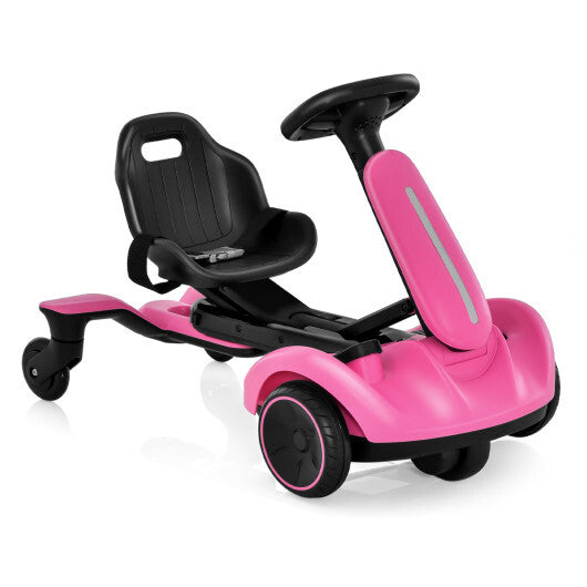 Costway 6V Kids Ride on Drift Car with 360 Spin and 2 Adjustable Heights-Pink