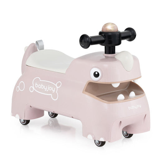 Costway Toddler Ride on Toy Walking Sliding Car with Lights and Music-Pink