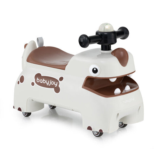 Costway Toddler Ride on Toy Walking Sliding Car with Lights and Music-White