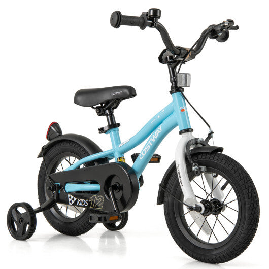Costway 12-Inch Kids Bike for 3-4 Years Old Children Bicycle with Training Wheels