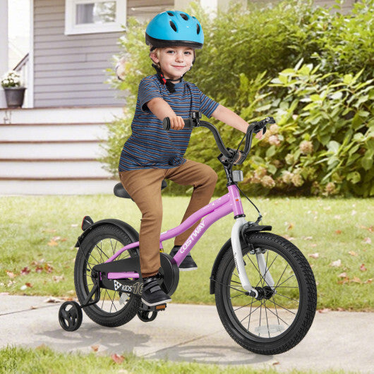 Costway Kids Bike 16-Inch Children Training Bicycle with 2 Brake for 4-7 Years Old