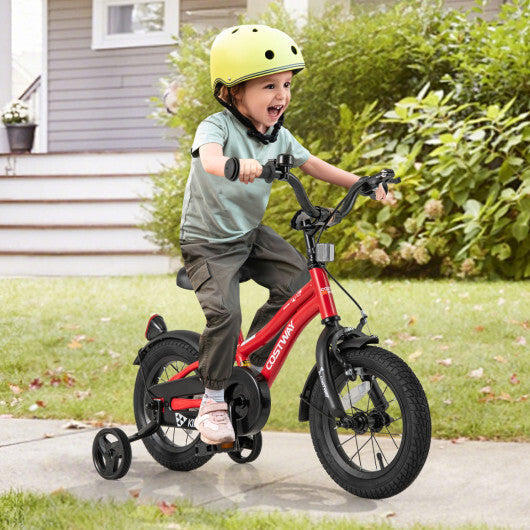 Costway 12 Inch Kids Bike Adjustable Bicycle with Reflectors and Bell for 3-4 Years Old