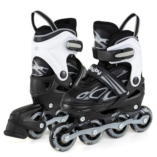 Costway Adjustable Kids' Incline Skates for Boys Girls Ages 5-14-Black