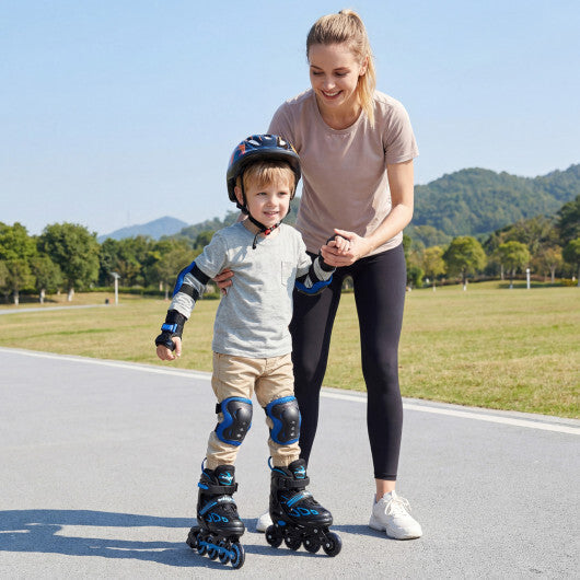Costway Adjustable Kids' Incline Skates for Boys Girls Ages 5-14-Blue