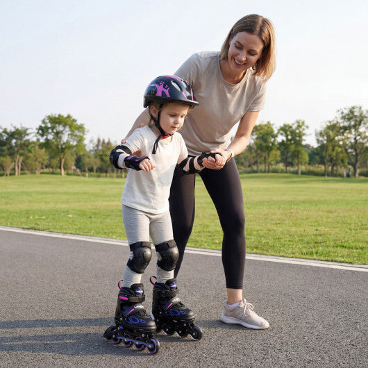 Costway Adjustable Kids' Incline Skates for Boys Girls Ages 5-14-Purple