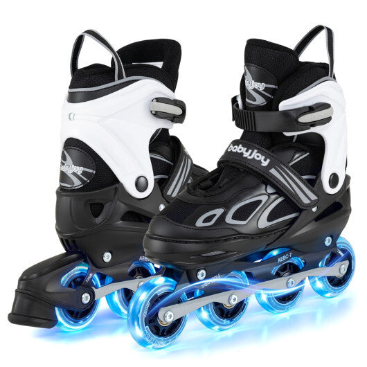 Costway Adjustable Kids' Incline Skates 4 Sizes Adjustable Blade Roller-Black
