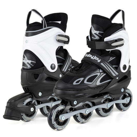 Costway Adjustable Kids' Incline Skates 4 Sizes Adjustable Blade Roller-Black