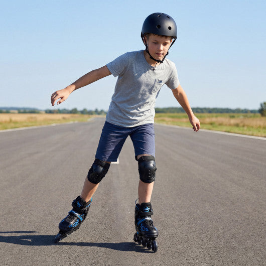 Costway Adjustable Kids' Incline Skates 4 Sizes Adjustable Blade Roller-Blue