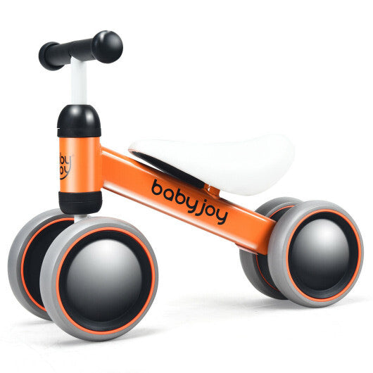 Costway 4 Wheels No-Pedal Baby Balance Bike Orange