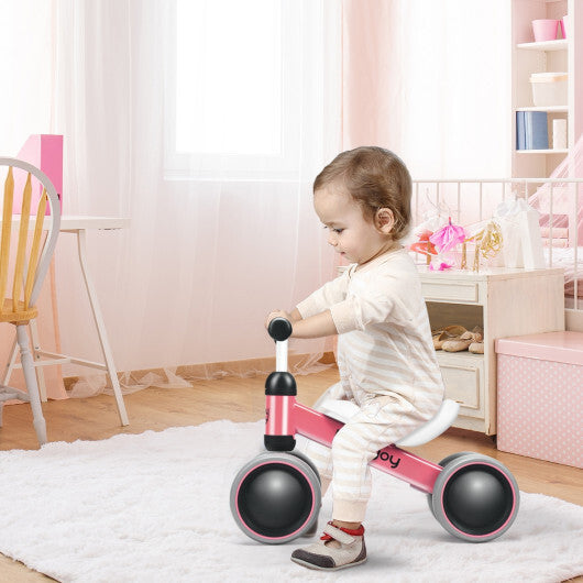 Costway 4 Wheels No-Pedal Baby Balance Bike Pink