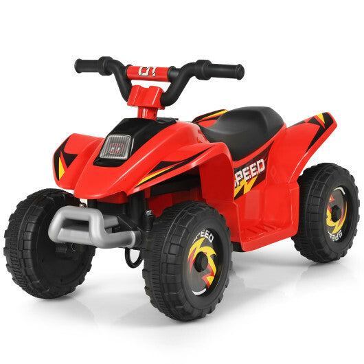 Costway 6V Kids Electric Quad ATV 4 Wheels Ride On Toy for Toddlers Forward&Reverse Red
