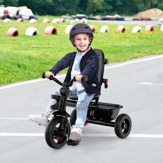 Costway 4-in-1 Baby Tricycle Toddler Trike with Convertible Seat-Pink