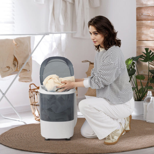 Costway Portable Mini Washing Machine Semi-Automatic Washer and Spinner Combo with Single Tub-Gray