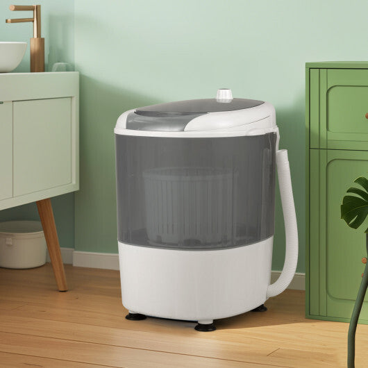 Costway Portable Mini Washing Machine Semi-Automatic Washer and Spinner Combo with Single Tub-Gray
