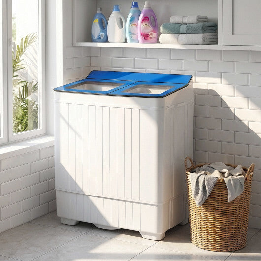Costway Portable Washing Machine with 18 LBS Washer and 8 LBS Spinner Combo-Blue