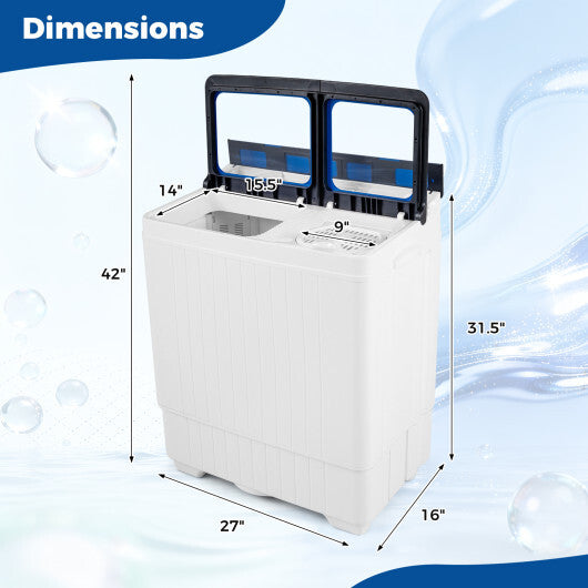 Costway Portable Washing Machine with 18 LBS Washer and 8 LBS Spinner Combo-Blue