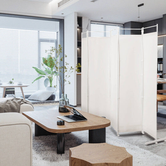 Costway 6-Panel Room Divider Folding Privacy Screen-White