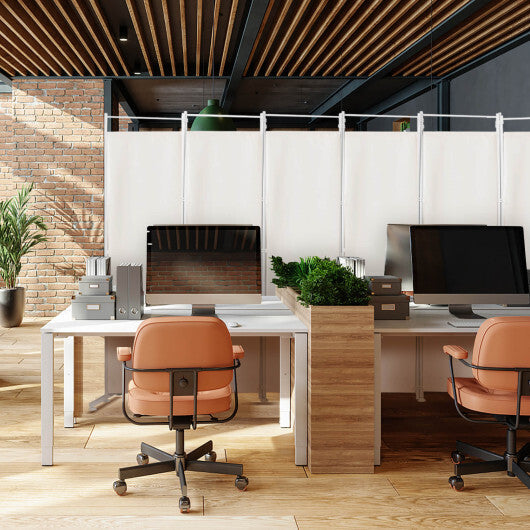 Costway 6-Panel Room Divider Folding Privacy Screen-White