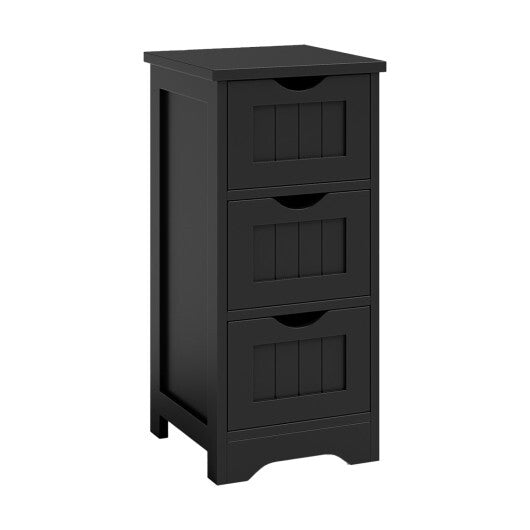 Costway Bathroom Floor Freestanding Storage Organizer with 3 Drawers-Black