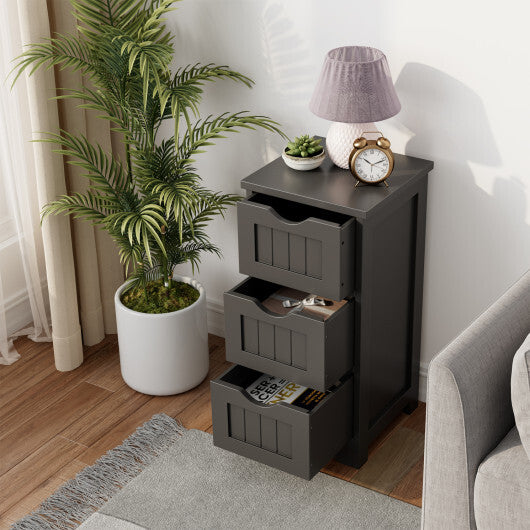 Costway Bathroom Floor Freestanding Storage Organizer with 3 Drawers-Black