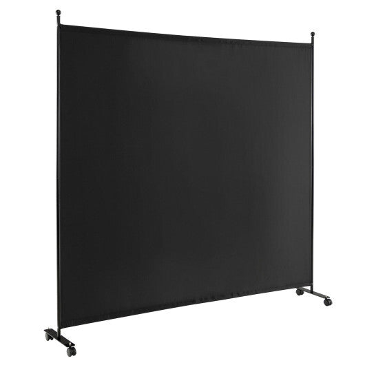 Costway 6 Feet Single Panel Rolling Room Divider with Smooth Wheels