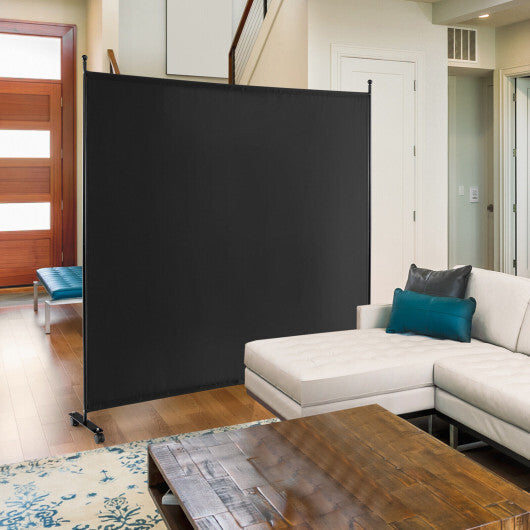 Costway 6 Feet Single Panel Rolling Room Divider with Smooth Wheels