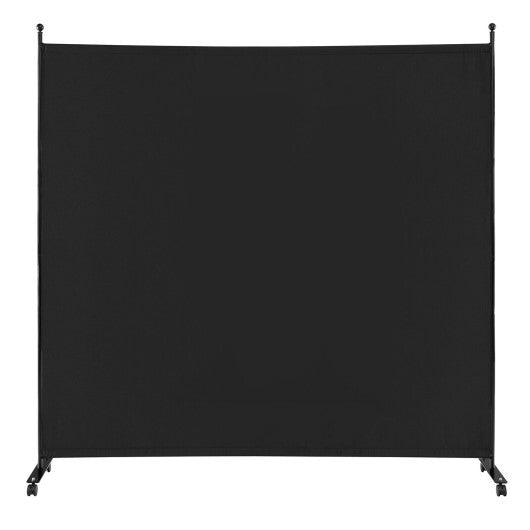 Costway 6 Feet Single Panel Rolling Room Divider with Smooth Wheels