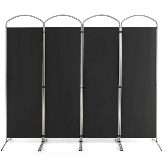 Costway 6.2Ft Folding 4-Panel Room Divider for Home Office Living Room-Black