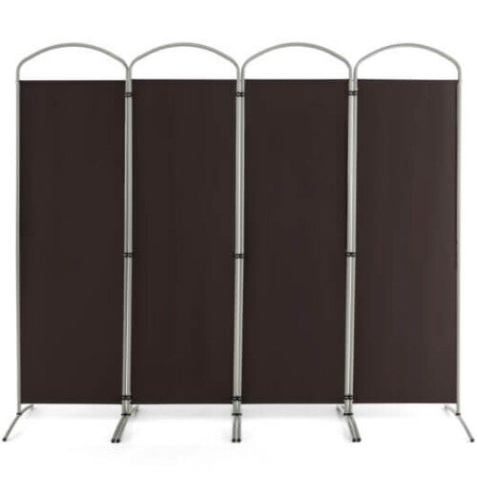 Costway 6.2Ft Folding 4-Panel Room Divider for Home Office Living Room -Brown