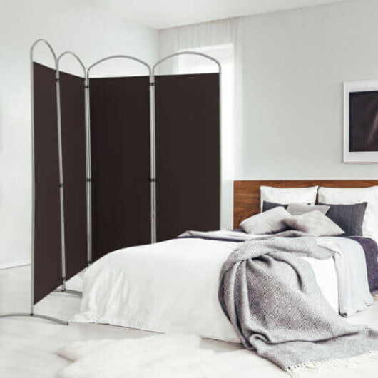 Costway 6.2Ft Folding 4-Panel Room Divider for Home Office Living Room -Brown