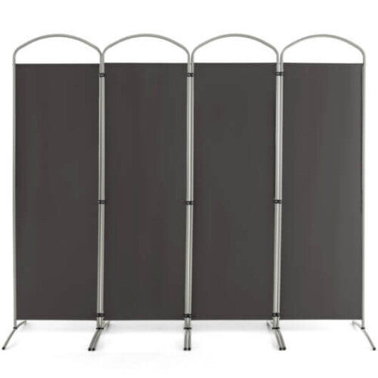 Costway 6.2Ft Folding 4-Panel Room Divider for Home Office Living Room -Gray
