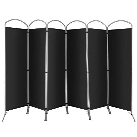 Costway 6 Feet 6-Panels Freestanding Folding Privacy Screen-Black
