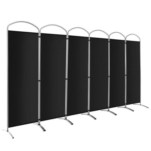 Costway 6 Feet 6-Panels Freestanding Folding Privacy Screen-Black