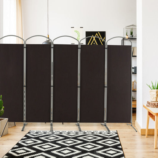 Costway 6 Feet 6-Panels Freestanding Folding Privacy Screen-Brown