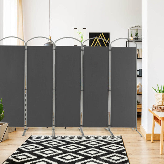 Costway 6 Feet 6-Panels Freestanding Folding Privacy Screen-Gray