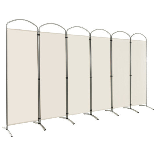 Costway 6 Feet 6-Panels Freestanding Folding Privacy Screen-White