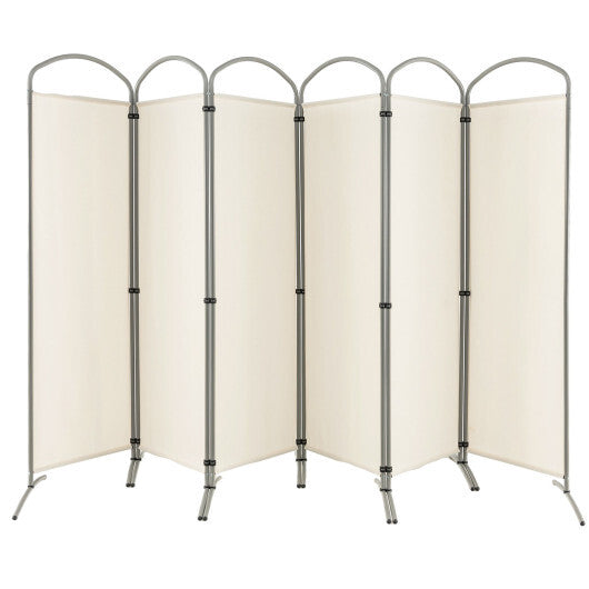 Costway 6 Feet 6-Panels Freestanding Folding Privacy Screen-White