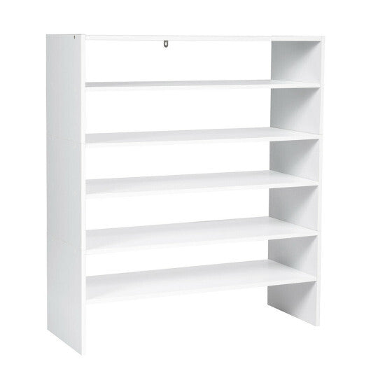 Costway 3 Pieces 31-Inch Stackable Multi-Shape Shoe Rack-White