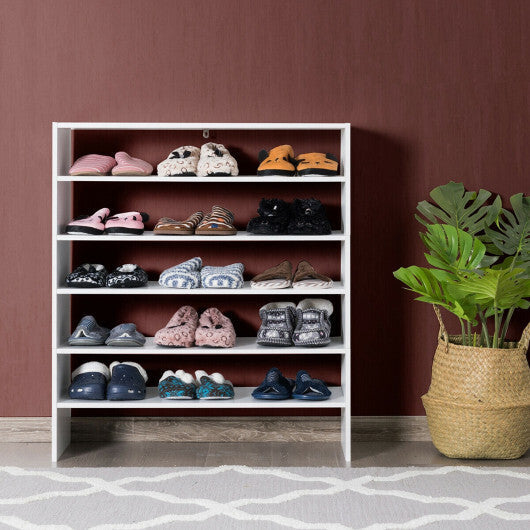 Costway 3 Pieces 31-Inch Stackable Multi-Shape Shoe Rack-White