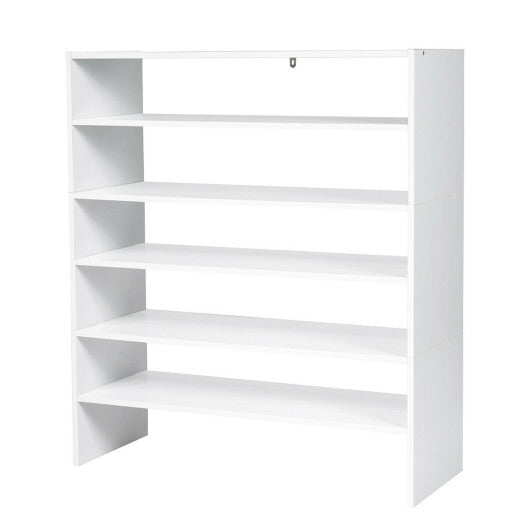 Costway 3 Pieces 31-Inch Stackable Multi-Shape Shoe Rack-White