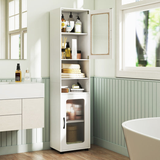 Costway Tall Bathroom Storage Cabinet 67 Inches Freestanding Storage Organizer-White