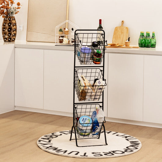 Costway 3-Tier Fruit Basket Stand with Adjustable Heights