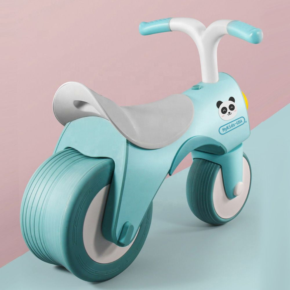 MyKids-USA® 5-in-1 Musical Balance Bike with Wide Wheels – No Pedals, Anti-Rollover Safety