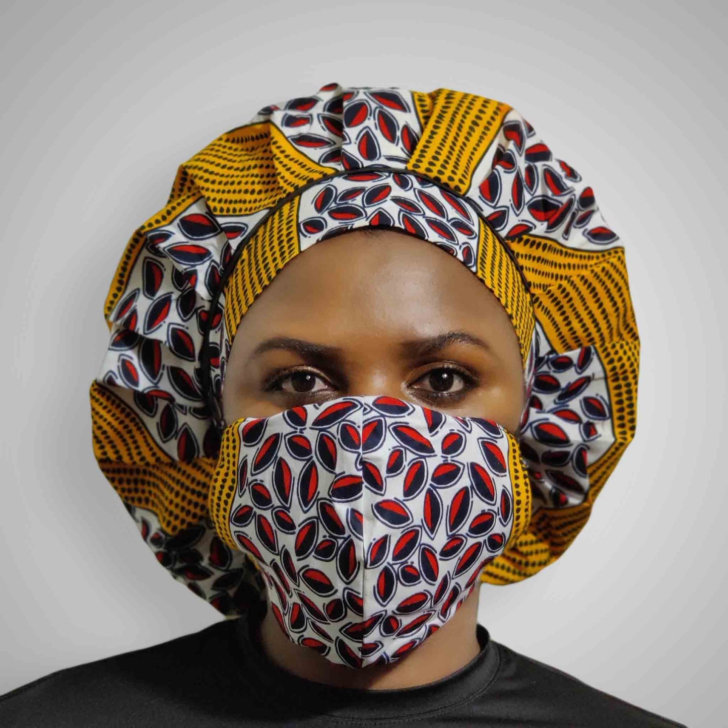 Kente Bonnet & Face Mask (Yellow)