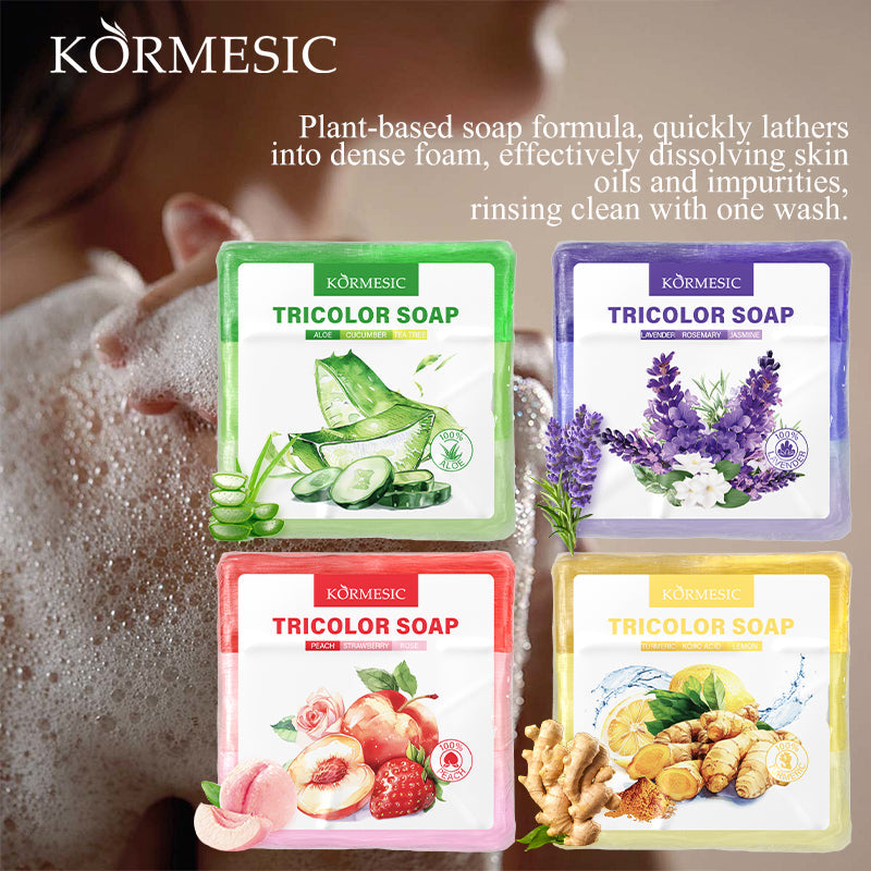 KORMESIC Peach & Strawberry & Rose Tri-colour Soap  FT 120g