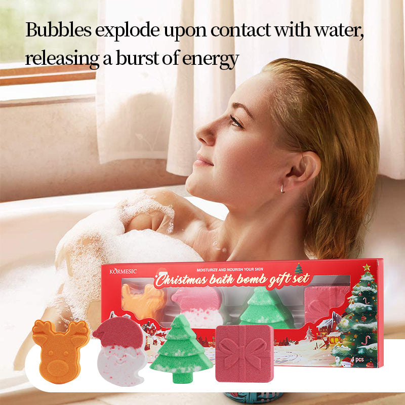 KORMESIC Christmas Bath & Shower Bomb Gift Set FT 105g-105g-105g-105g-105g