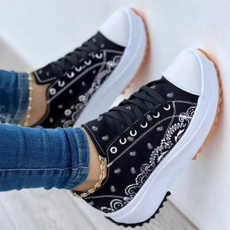 Printed Fashion Wedge Spring Casual Sneakers