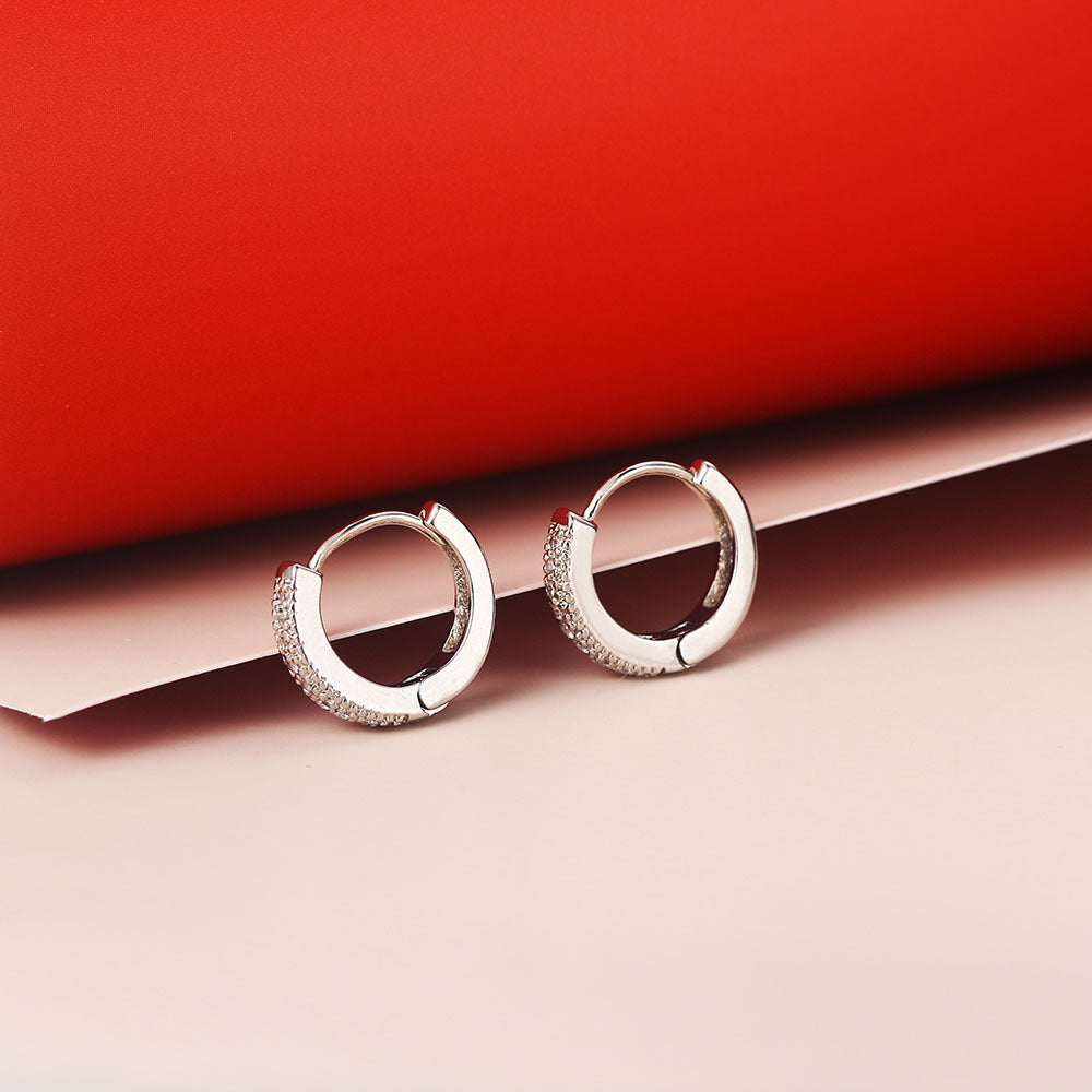 Vintage Earrings 3A Zircon White Gold Plated