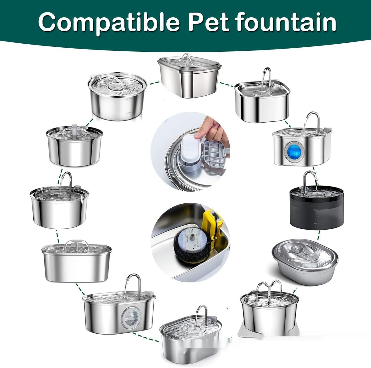 Non-woven Fabric Pet Water Dispenser Filter Element Stainless Steel