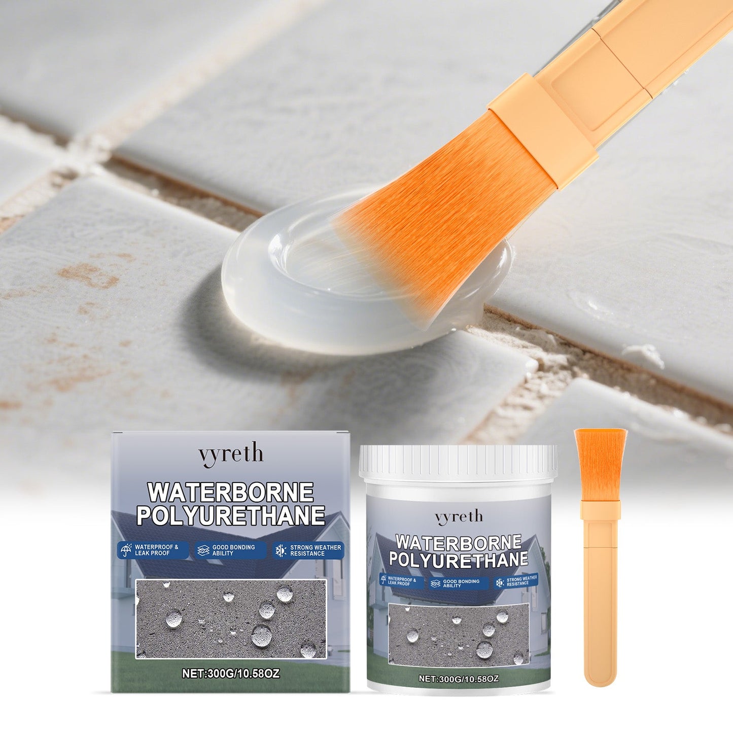 Roof Waterproof Adhesive Coating 300g Bottle-1 Brush1box